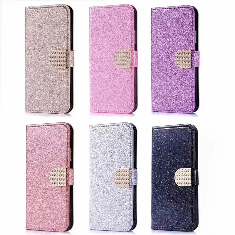 

Luxury Glitter Drilling Cases For iPhone 12 Mini 11 Pro X XS Max XR Flip Wallet Cover 7 8 6 6S Plus 5 5S SE 2020 Soft Phone Case