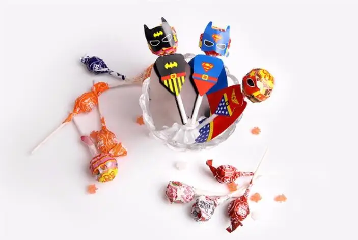 54 шт. СУПЕРГЕРОЙ/принцесса конфетная бумага леденец украшение открытка для детей