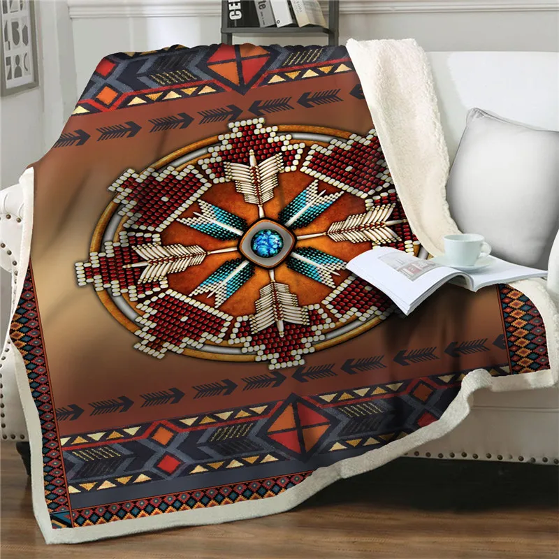 Плед толстое одеяло s Мандала Цветочный этнический стиль покрывало домашний