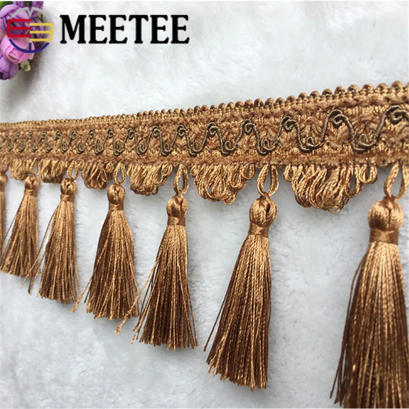 1\2m Meetee 10cm Polyester Tassel Lace Trim DIY Handmade Curtain Textile Pillow Hanging Fringe Wedding Accessories Sofa Decor | Дом и сад