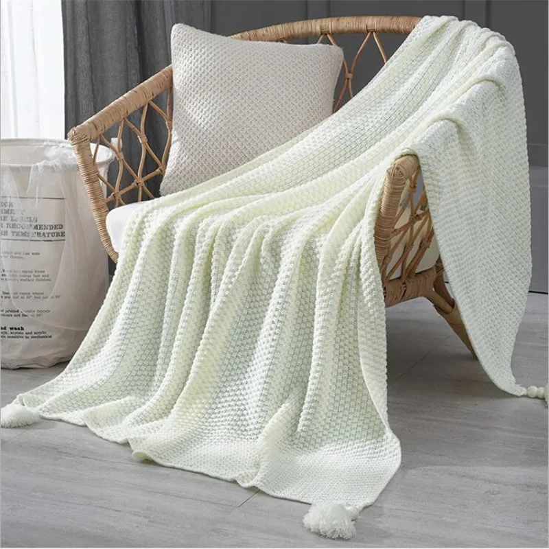 Плед шерстяной вязаный для офиса несколько размеров |