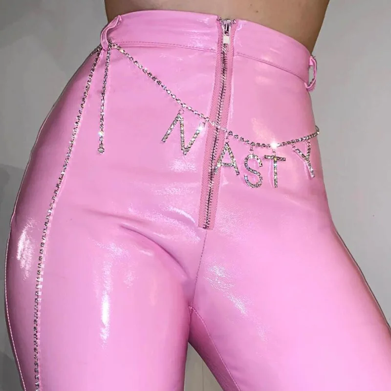 Nasty Freak кристальная Серебряная цепочка для живота на талию Женская в стиле панк