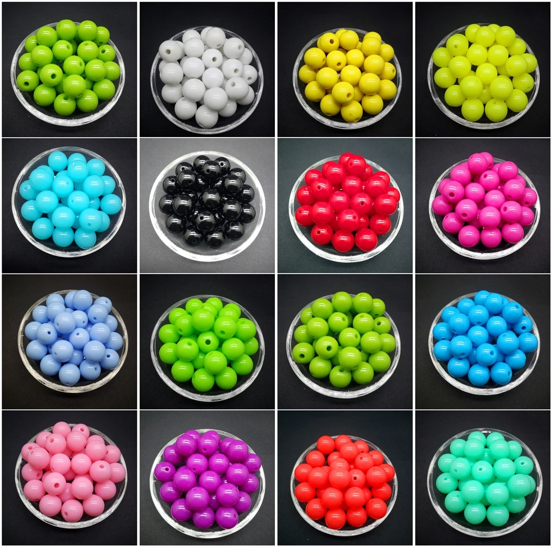 

Wholesale 6 /8 /10 /12 mm Acrylic Round Pearl Spacer Loose Beads Jewelry Making Diy