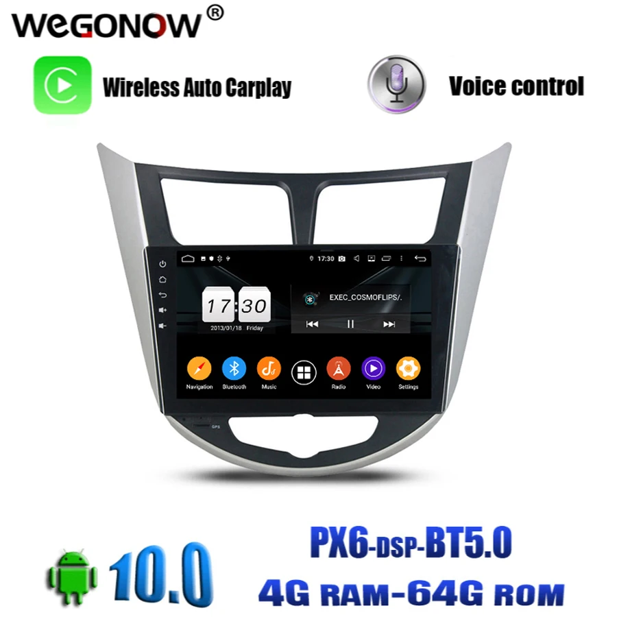 PX6 IPS DSP Android 10 0 для Hyundai Verna/Hyundai Accent Solaris 2011 2012 8 Core 4G Оперативная память 64 Гб