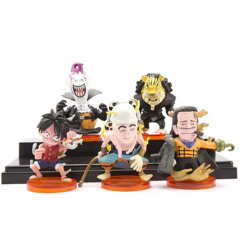 

One Piece Model Toys Sky Island Chapter 39 5 Piece Set Lufei Sha Er Leishen Action Figure Cake Baking Decoration Children's Gift
