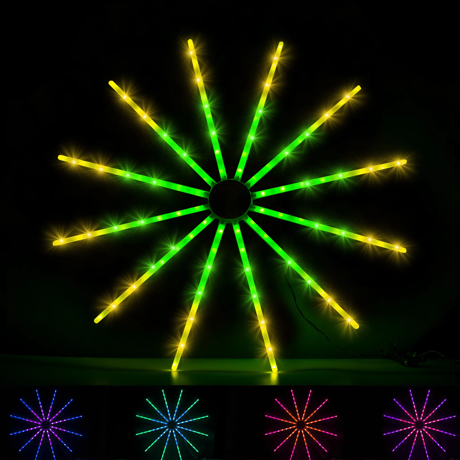 

WS2812B RGB IC USB Firework 96 LED Lights String RF 4Keys 18 Modes Festival Home Holiday Birthday Party Decor Lighting IP65 DC5V