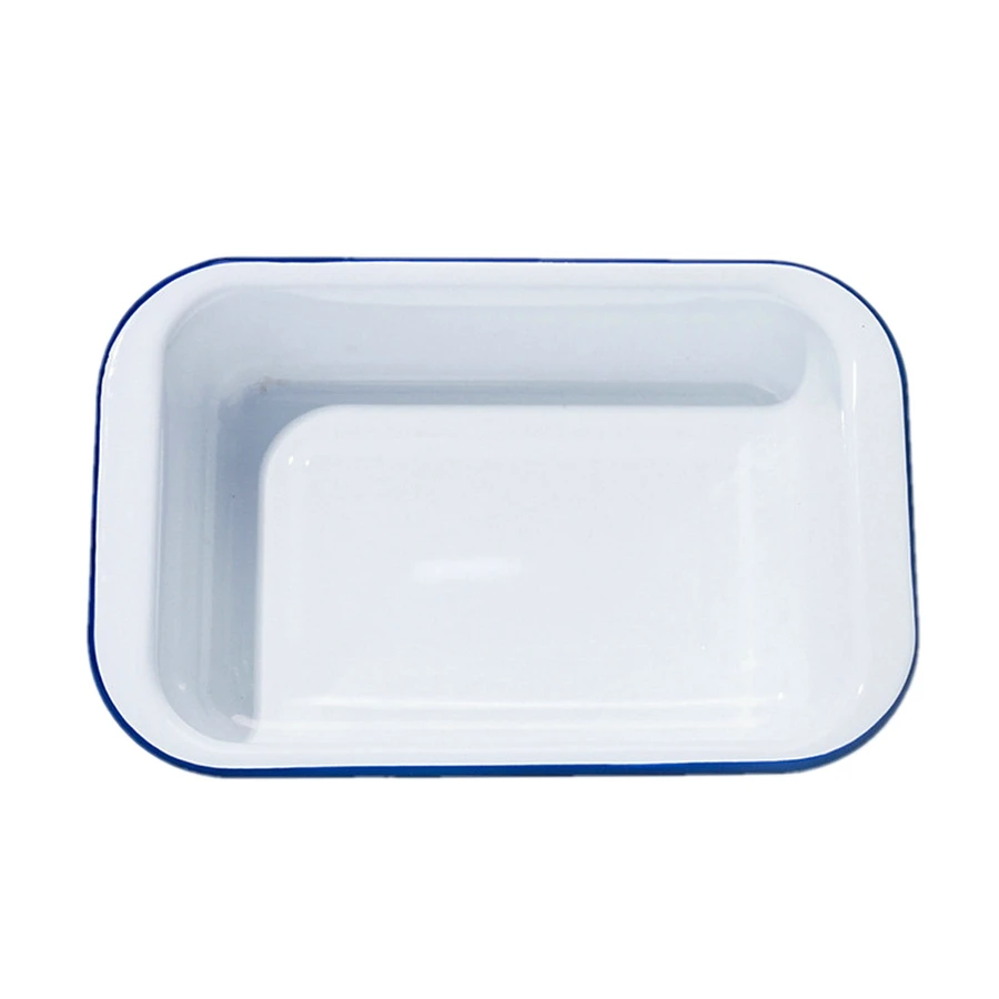 

1PCS Enamel Baking Tray Pastry Biscuit Bake Cake Pan Food Plates Storage Tray Dinnerware