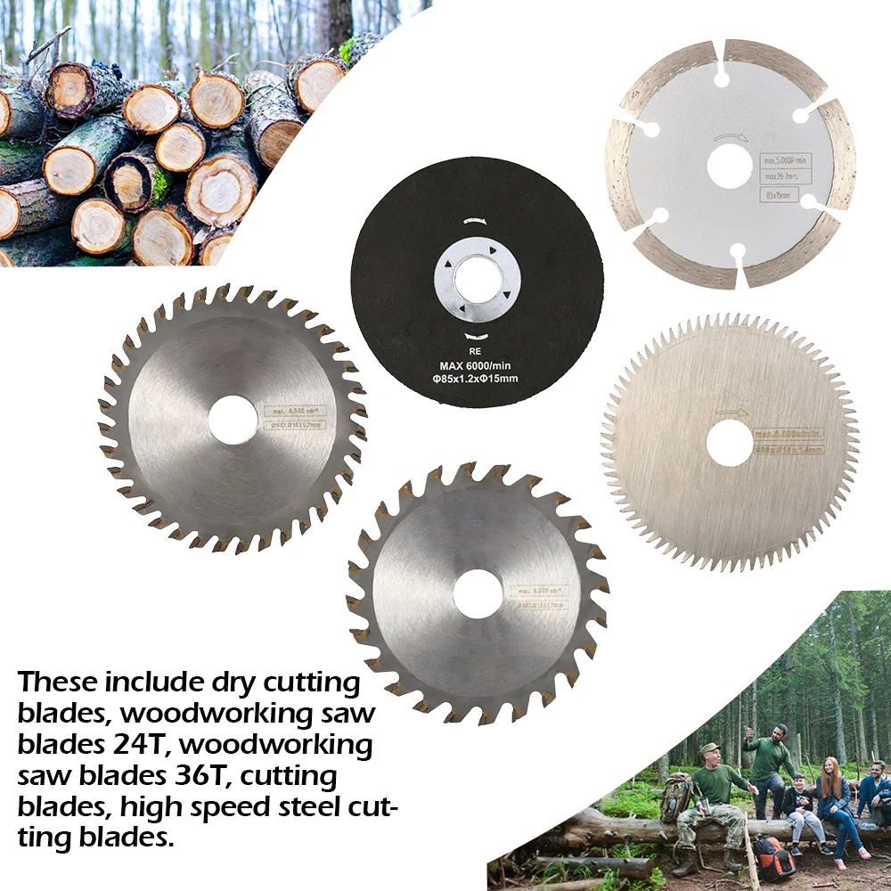 5Pcs 85mm Cutting Tool Saw Blades for Power Circular Blade Wood HSS Dremel Cutter Mini | Инструменты