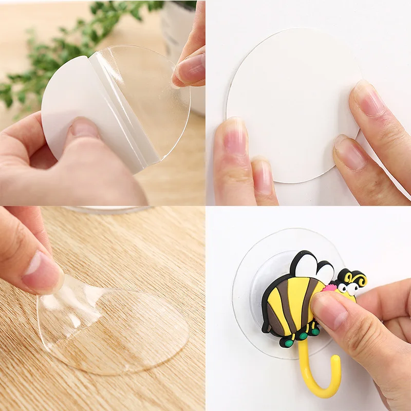 

10Pc 6CM Strong Round Traceless Transparent Double-sided Tape Seamless Acrylic Fixed Sticker Sticky Pad Waterproof Adhesive Tape
