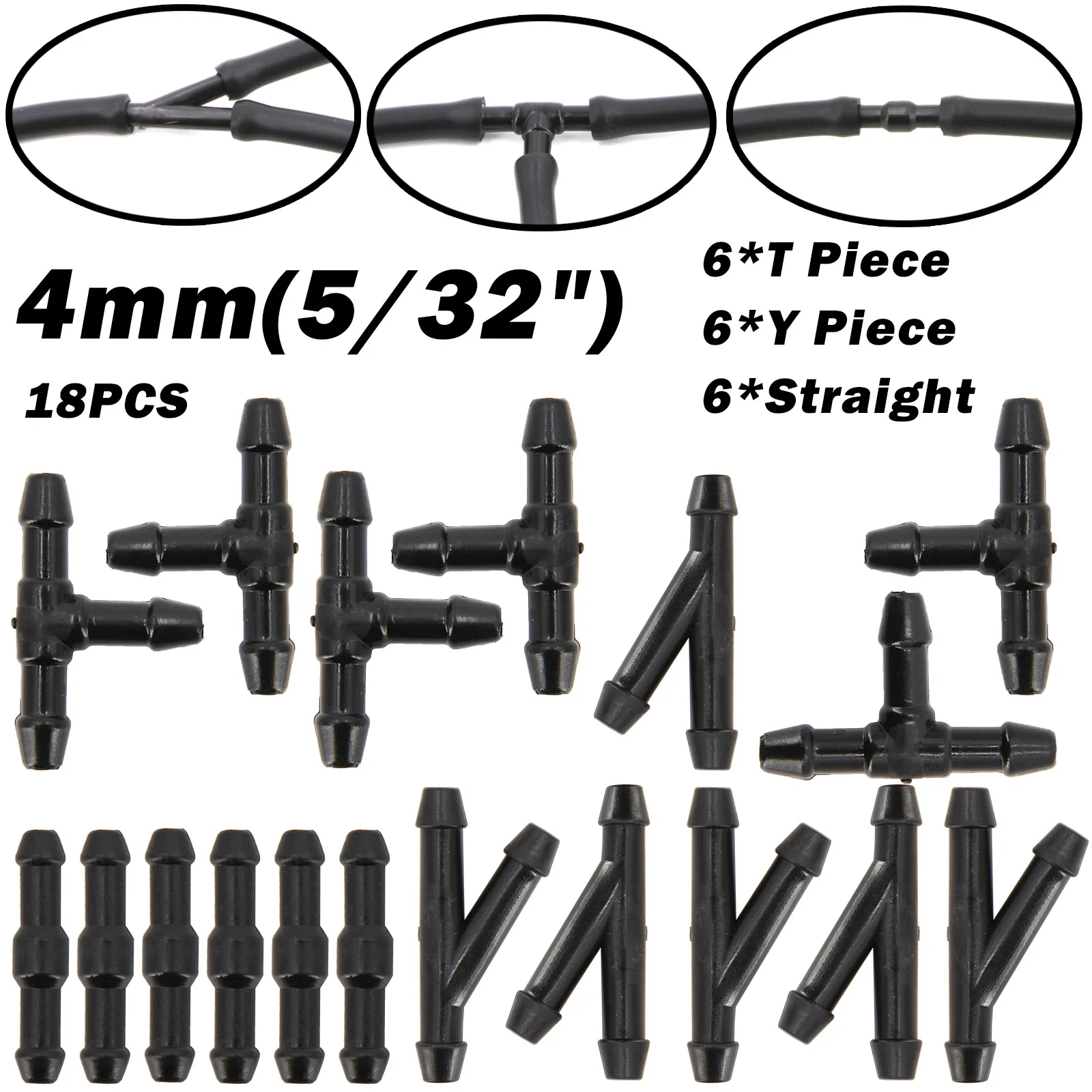 18 шт. универсальная Форсунка омывателя стеклоочистителя, шланг, соединитель трубы, T-образная прямая Тройник, 3 способа, Y-образная деталь для воздуха, топлива, воды, бензина 18 шт. универсальная Форсунка омывателя стеклоочистителя, шланг, соединитель трубы, T-образная прямая Тройник, 3 способа, Y-образная деталь для воздуха, топлива, воды, бензина