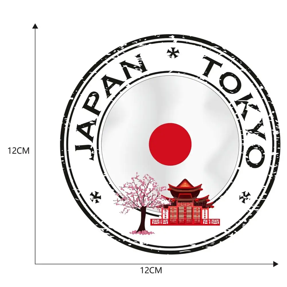 12x12 см Автомобильная задняя наклейка в японском Токио стиле круглая