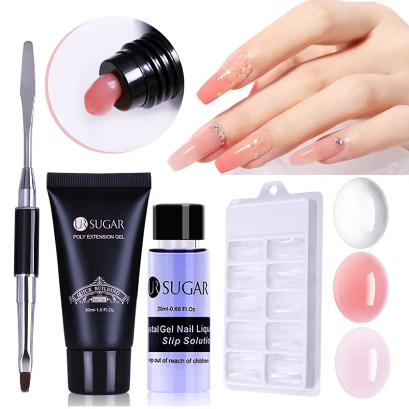 UR SUGAR Nail Art поли УФ-лак Френч для ногтей строитель ограничителей желе Полиакриловый гель Слип решения Clearnser Plus для удаления