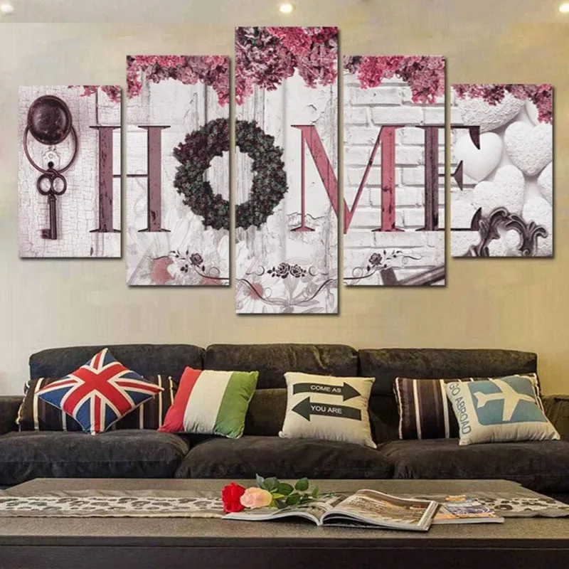 

2020 5Pcs Concise Fashion Wall Paintings Home Letter Prints Photo Paintings Wall Art For Home Decorations Paintings