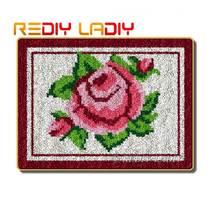 Набор крючков с защелкой ковер вязаный крючком розовые розы цветы акриловая