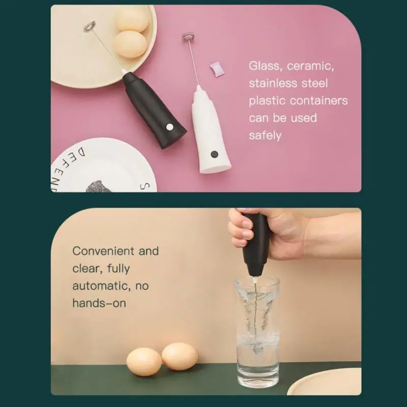 

1PC Electric Egg Beater Milk Frother Handheld Foamer Coffee Maker Mini Hand Whisk Mixer For Practical Kitchen Cooking Tools