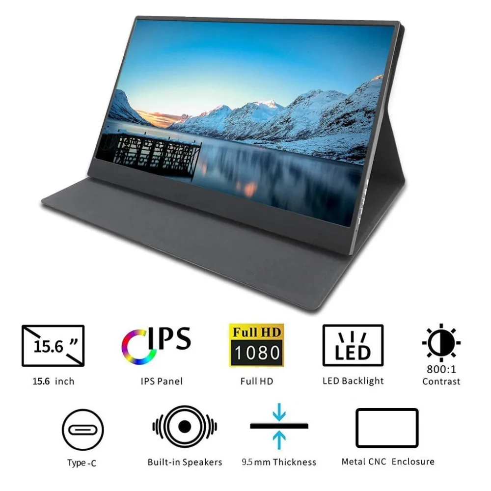 15,6 дюймов портативный монитор HD Тонкий 1920x1080 ips игровой дисплей с 2 тип-c USB-C HDMI портом для окна PS3/PS4/Xbox 360 PC CNC
