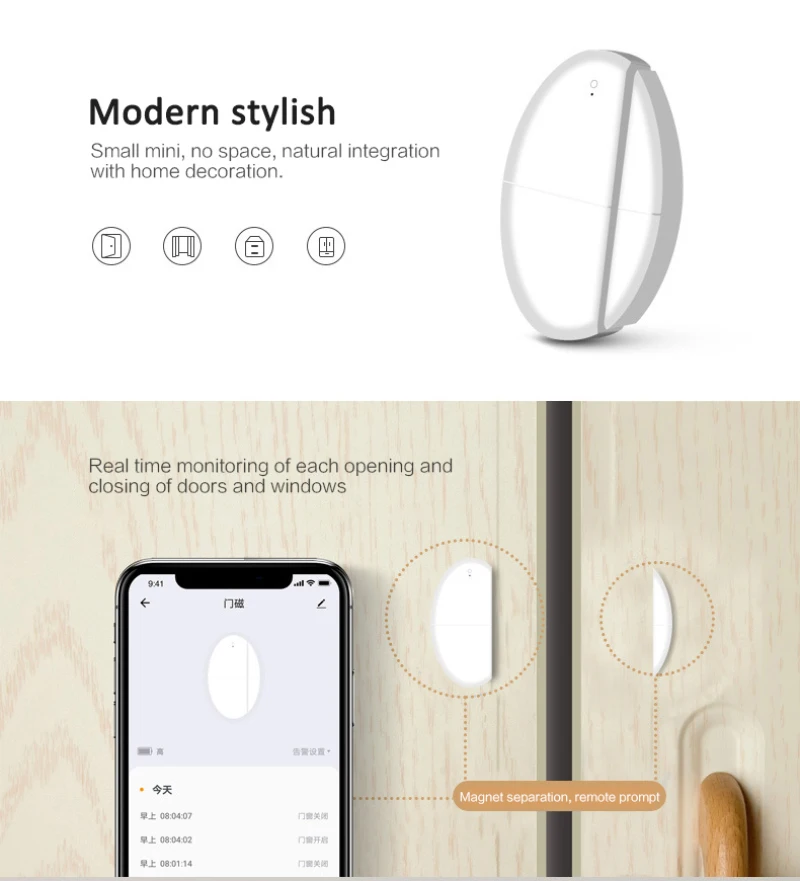 

HOT ZigBee Smart Life Smart Door Sensor Window Sensor Door Magnetic Alarm Detector Independent Magnetic Sensor Dropship