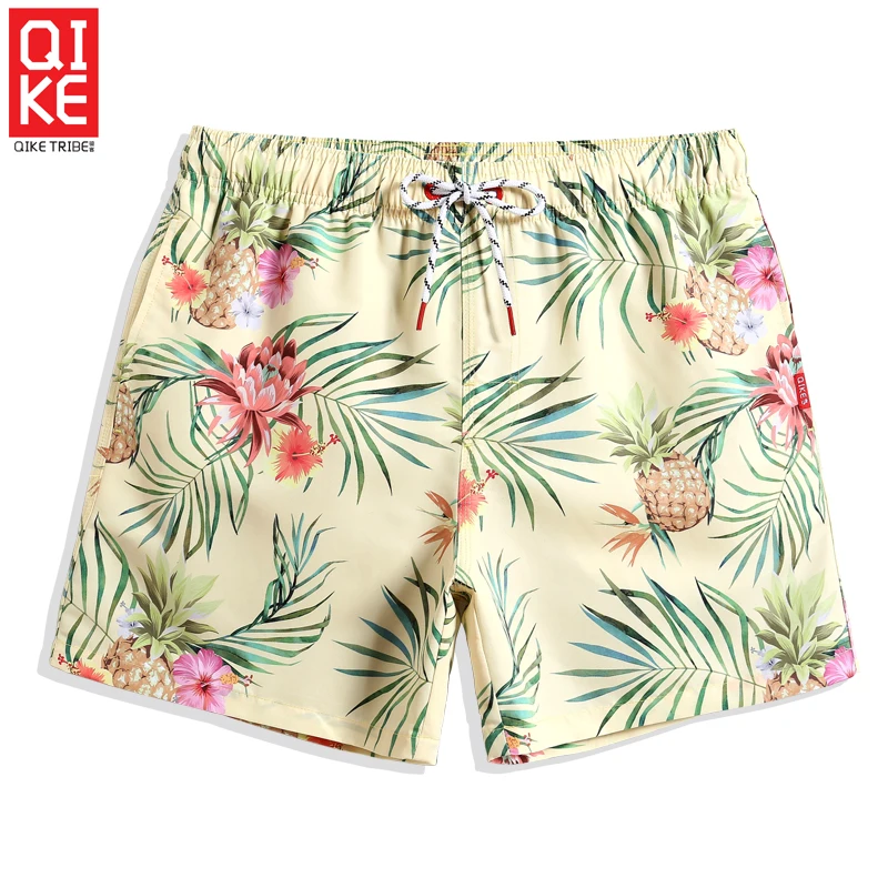 Летние мужские плавки 2020 купальный костюм с цветочным принтом Гавайские Бермуды
