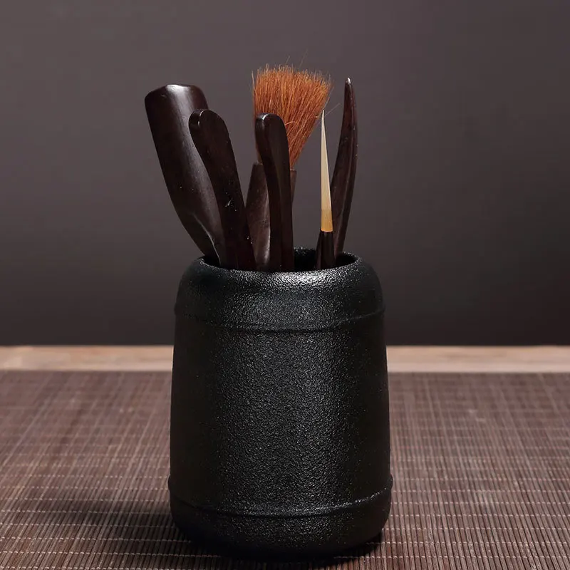 Черная керамика чайная дорога шесть джентльменов черный сандаловый набор