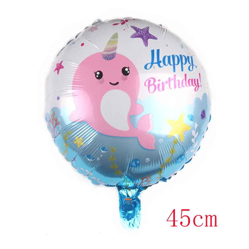 6 шт. розовые синие милые фольгированные воздушные шары в виде Кита жемчужный