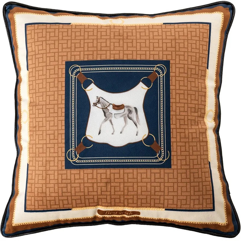 Чехол для подушки Formaso бархатный черный белый геометрический