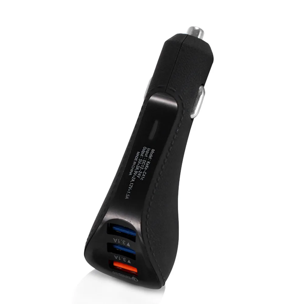Автомобильное зарядное устройство с 3 портами 18 Вт USB QC 0 быстрая зарядка для iPhone