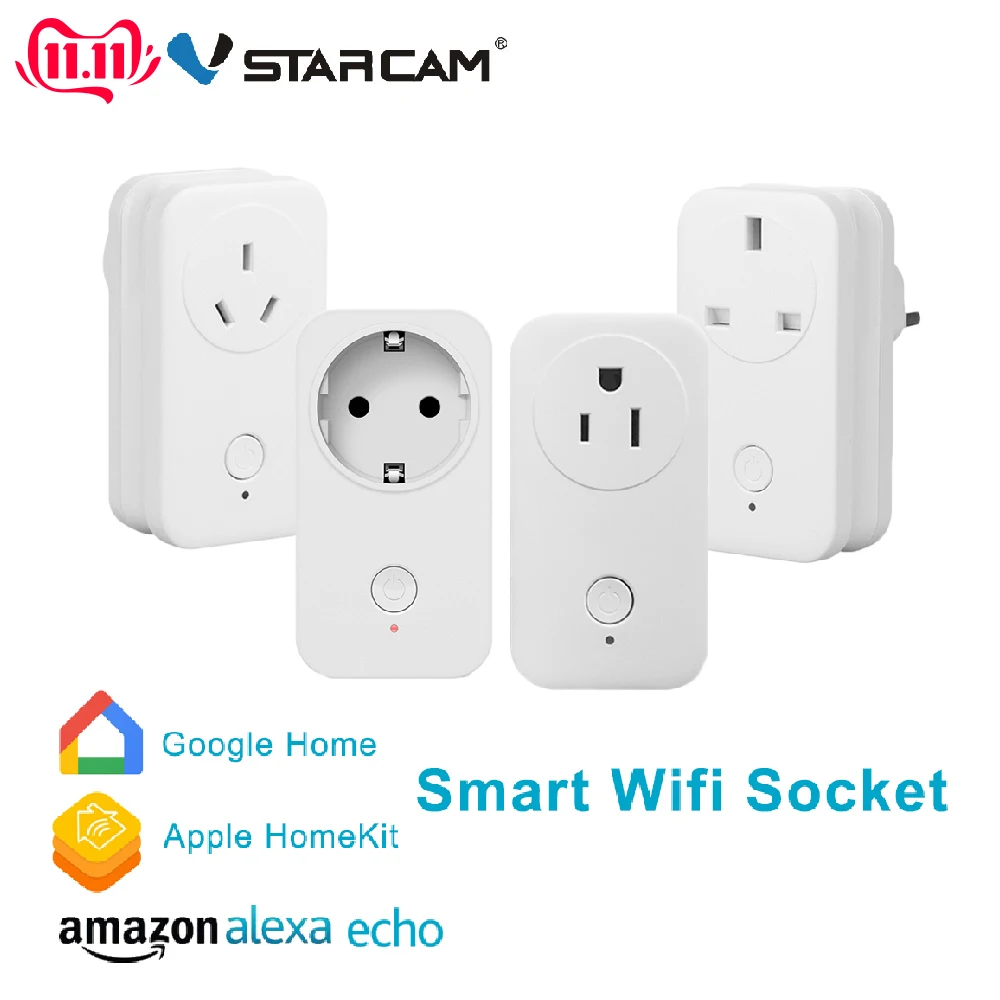 Vstarcam беспроводной умный Wifi розетка работает с Amazon Alexa Echo Google Home Apple HomeKit