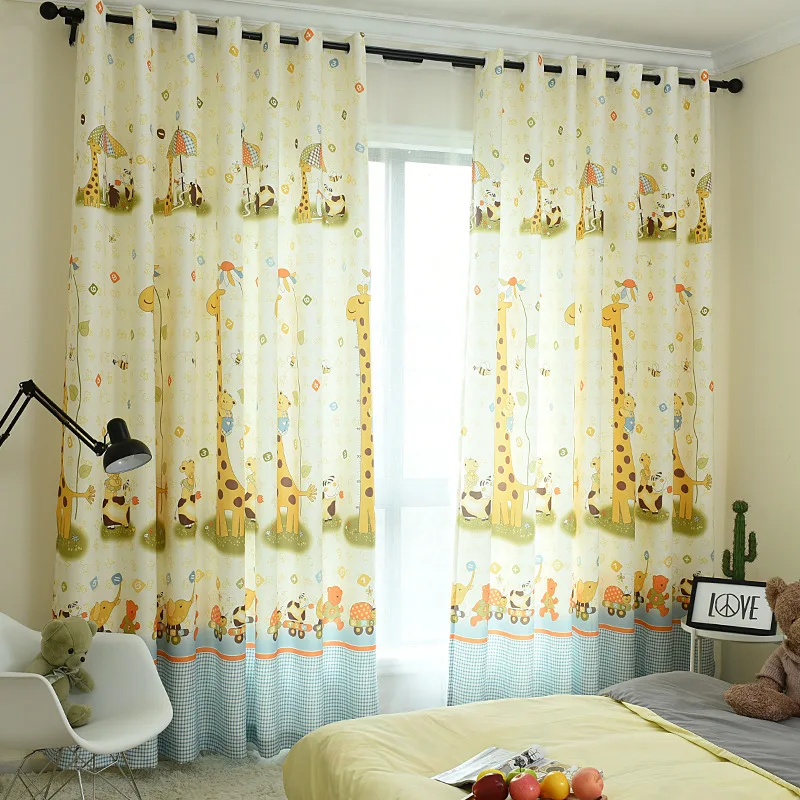 Занавески с мультяшным изображением жирафа для гостиной столовой спальни. | Дом и