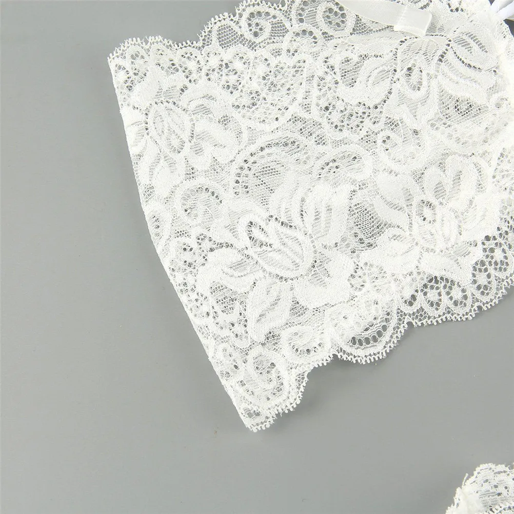 

erotic lingerie Corset sexy black lace bow strap thong bikini lacing sexy underwear set white color women sexy