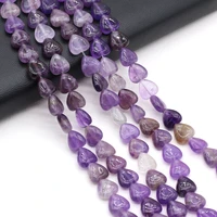 natural stone beads heart shaped amethyst exquisite loose spacer beaded for jewelry making diy bracelet necklace accessories