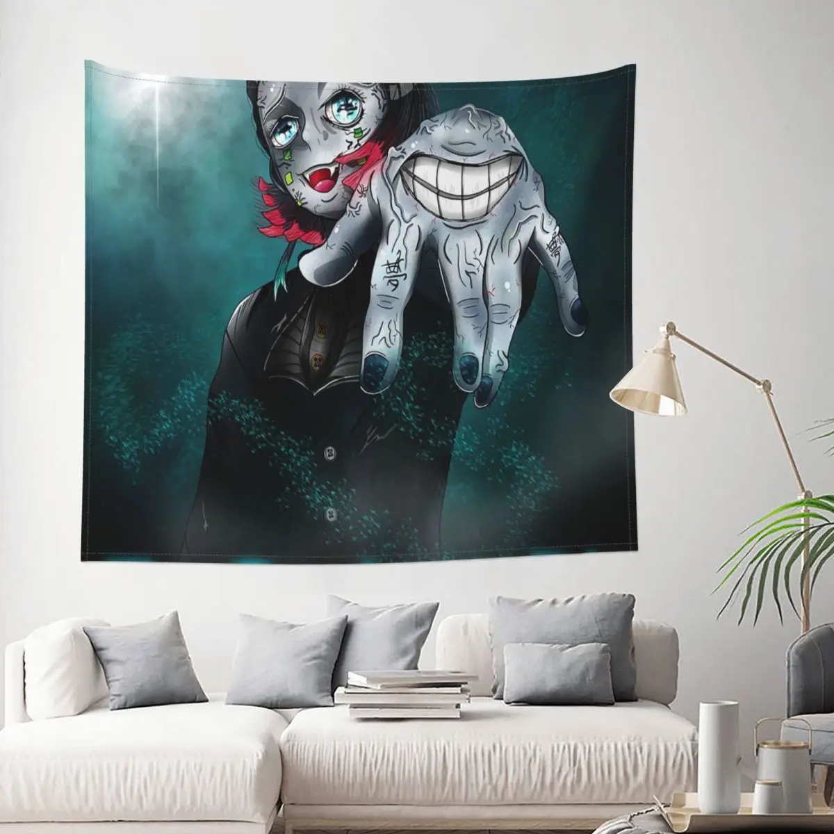 

Tapestry Demon Slayer - Enmu Kimetsu Anime Decor Wall Room Home Decoration Hanging Living room Kawaii Cartom Style