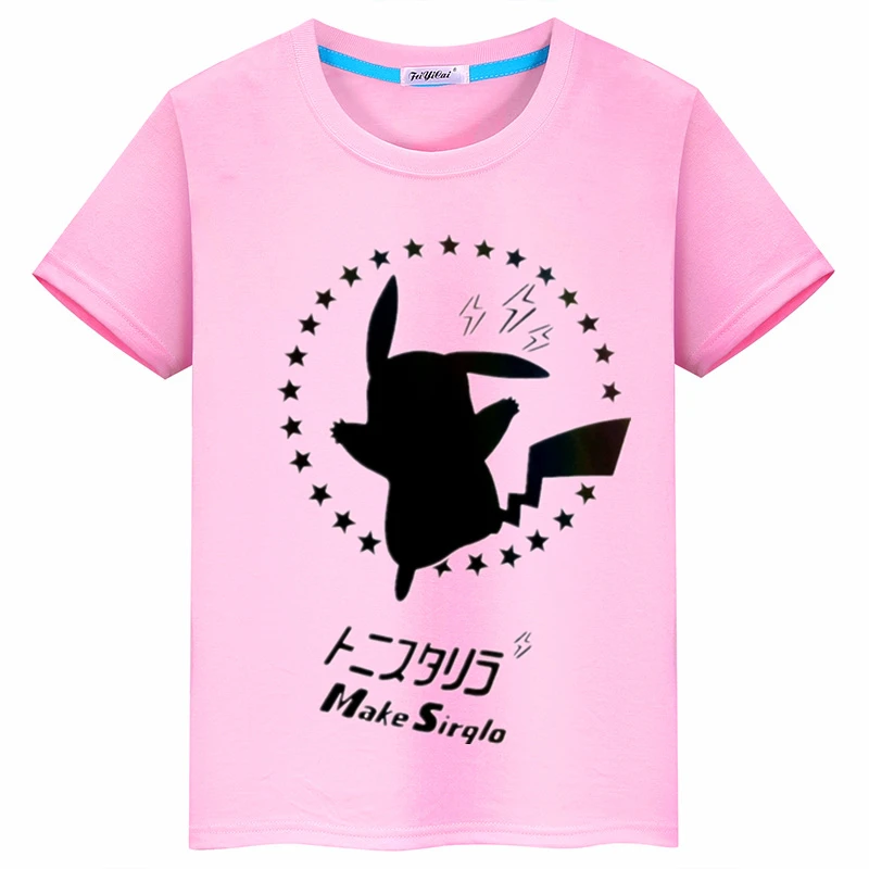 

Children's 2020 new colorful reflective cartoon unicorn cotton girl T-shirt round neck tide fashion round neck short sleeve