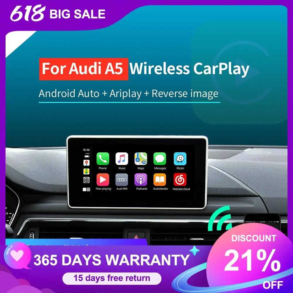 Carlinkit беспроводной Apple CarPlay Android авто для Audi A5 Q5 S5 RS5 2009 2019 мультимедийная Поддержка
