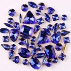 Набор золотых крапанов 50 цветов, смешанные сапфировые стеклянные Чехлы для свадебных платьев и обуви, отделка сделай сам