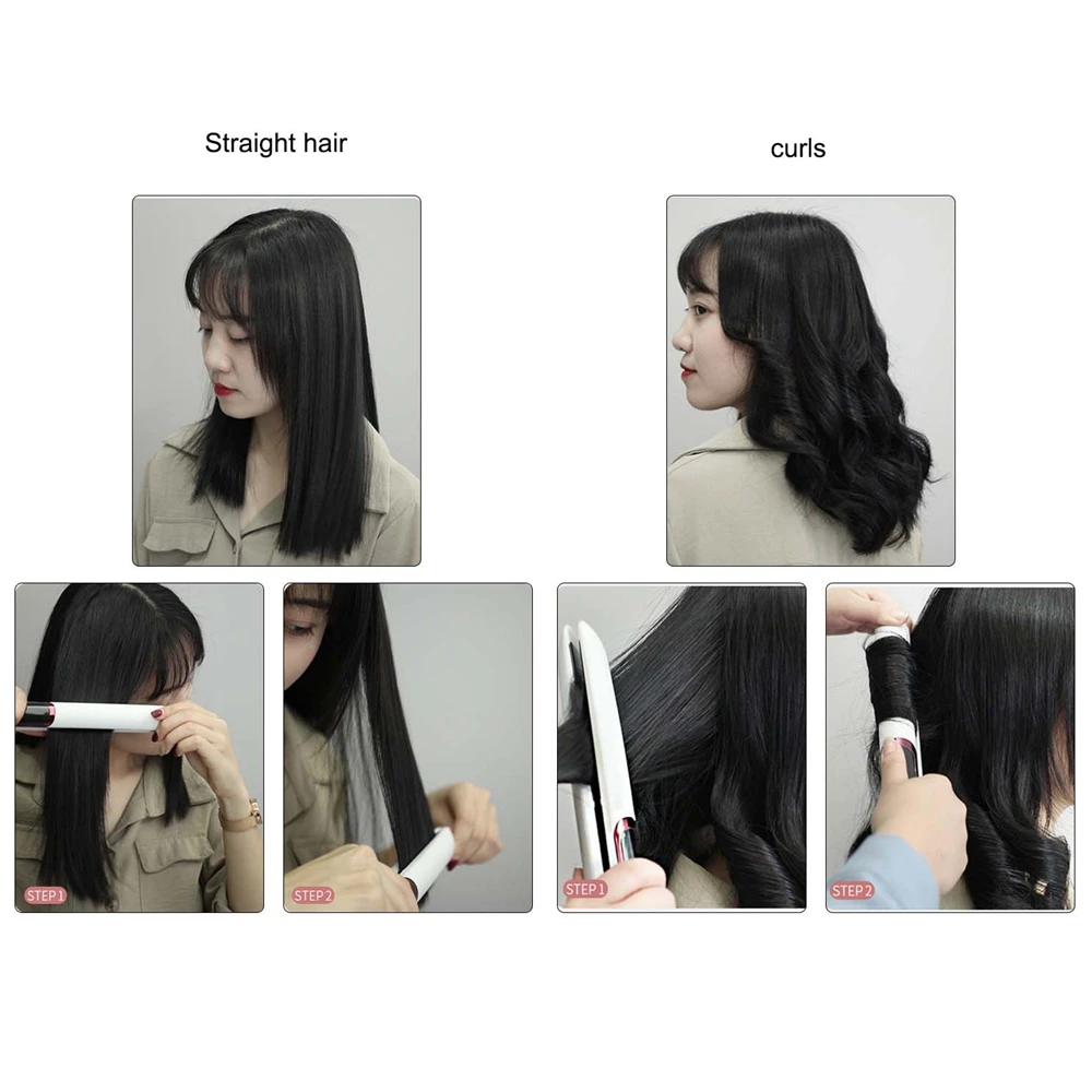 Профессиональный 2 в 1 выпрямитель для волос расческа завивки эластичная женская