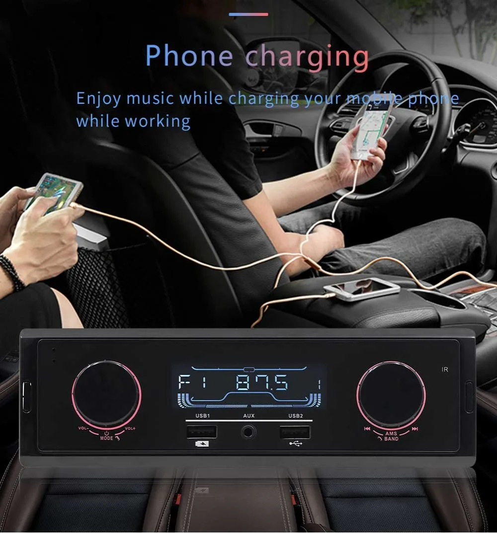 1 Din Автомобильный MP3 плеер карта U диск радио Bluetooth 3 порта USB 12 в аудио авторадио FM AM