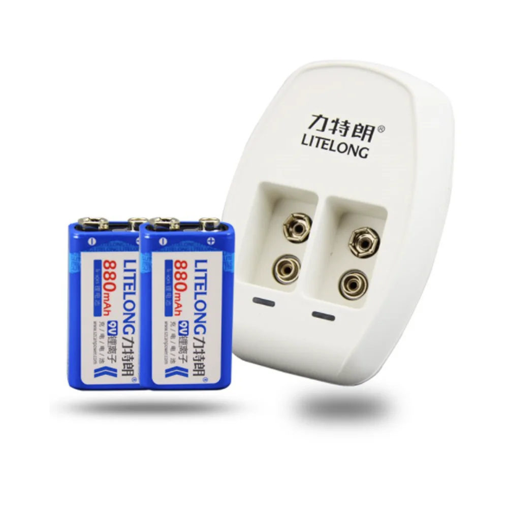 Литий ионный перезаряжаемый аккумулятор высокой емкости 2X9 В 880 мАч 9 + зарядное