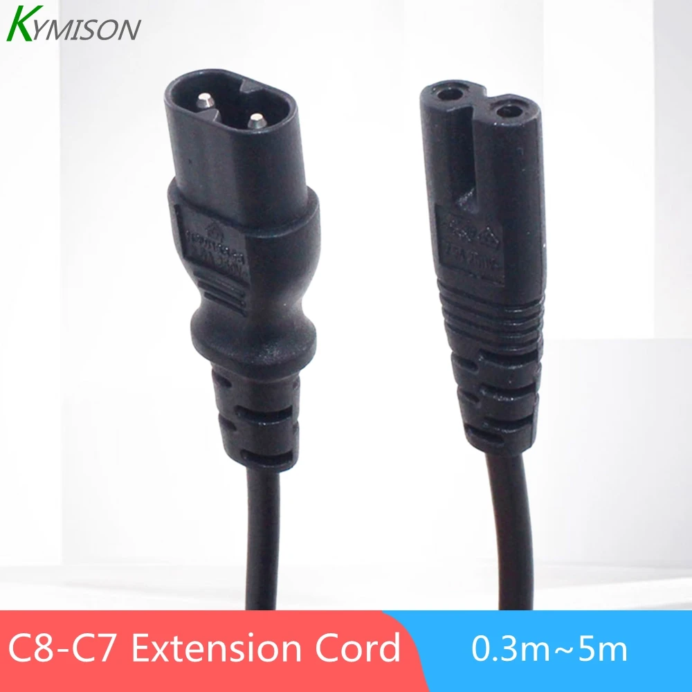 Удлинительные шнуры IEC320 C7 C8 соединительный кабель IEC 2 контактный разъем 0 3 ~ 5 м