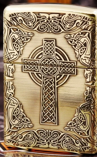 

ZHY four-sided carved ancient Rome cross lighter