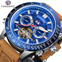 forsining mens mechanical watches skeleton luxury men automatic watch waterproof genuine leather wristwatch multifunction 2021