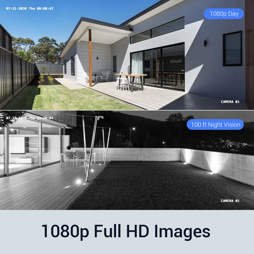 ANNKE 4 шт. FHD 1080P IP Wi-Fi H.265 система видеонаблюдения Всепогодная камера s 100ft ночное