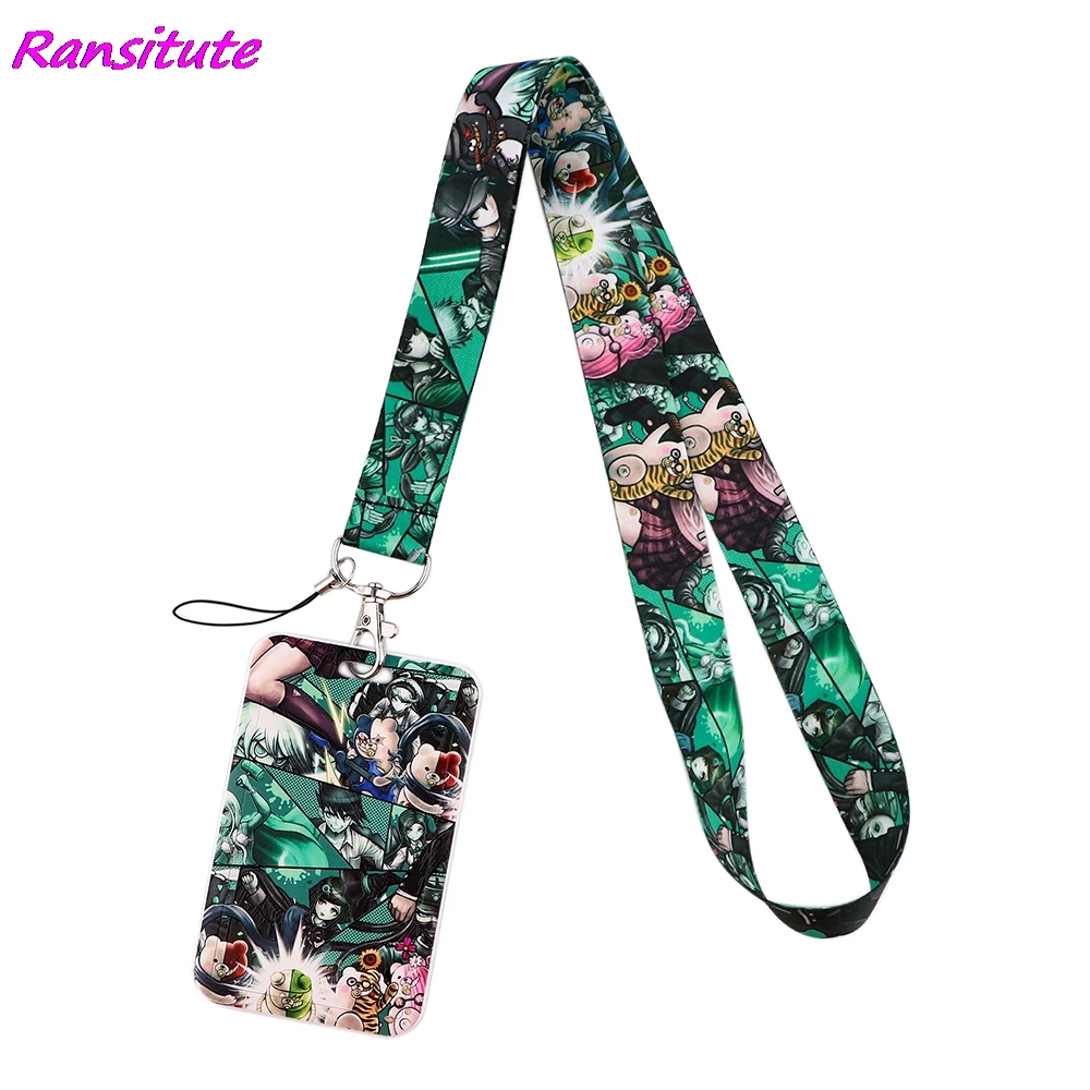 

Ransitute R1803 Anime Cartoon Icons Style Lanyard Card Holder Student Hanging Neck Mobile Phone Lanyard Bus Card Holder Lanyard