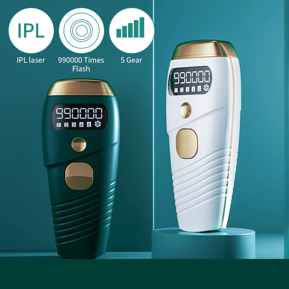 

990000 Flash IPL Laser Hair Removal Machine Quartz Lamp Photon Permanent Device 5 Levels Auto Facial Body Hair Trimmer Epilator
