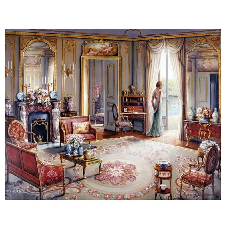 Набор для алмазной живописи YIKEE алмазная 5D Вышивка внутренний дом