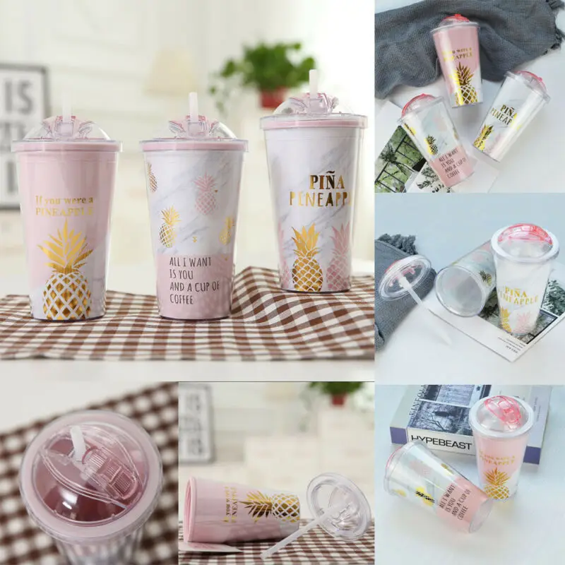 Пластиковая чашка для смузи напитков холодный кофейный сок с соломинкой жидкая