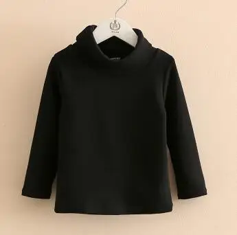 fleece black Г. Зимняя детская одежда плотные флисовые пуловеры унисекс с длинными рукавами, футболки для мальчиков и девочек, детские футболки, топы - Цвет: fleece black