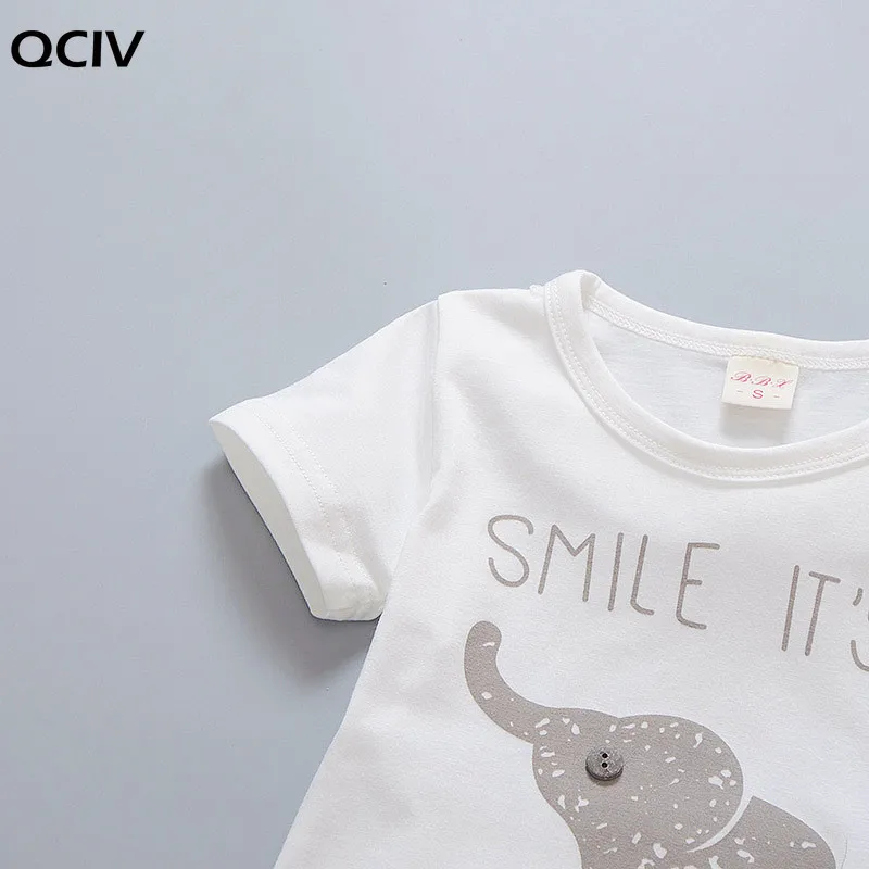 

Baby boys and girls fashion clothing sets summer children's cartoon elephant t shirt + shorts 2 pcs suit kids clothes