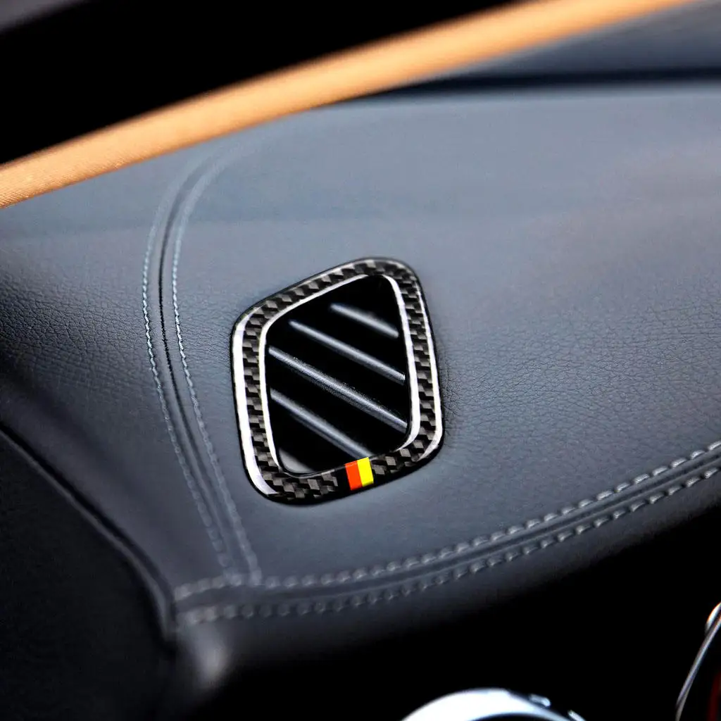 

Carbon Fiber Style German Black Air Condition Vent Outlet Trim for Benz