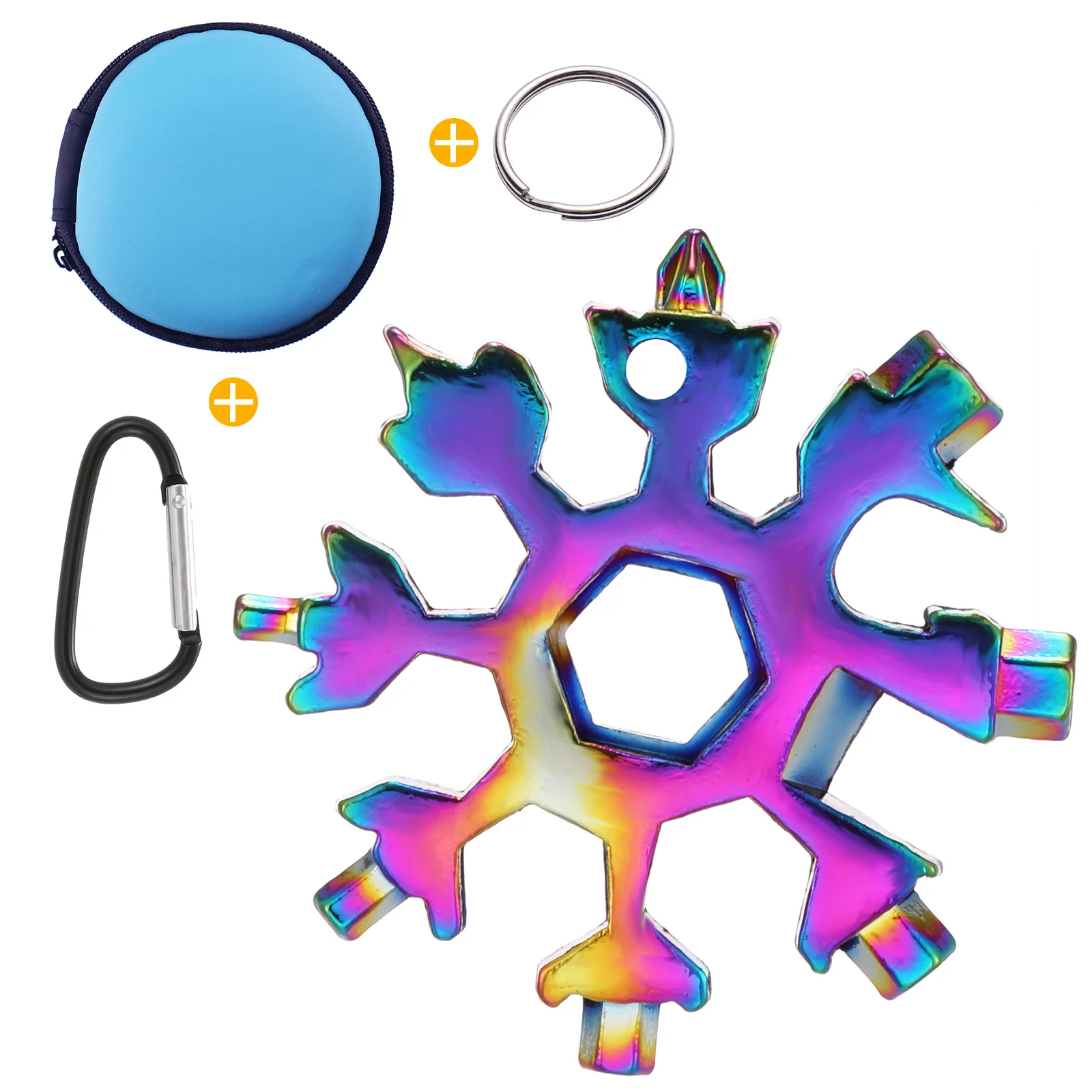 

HEBANG 18-in-1 Snowflake Multi-Color Tool Stainless Portable Steel Outdoor Wrench Screwdriver Bicycle Tools Blue Storage Bag