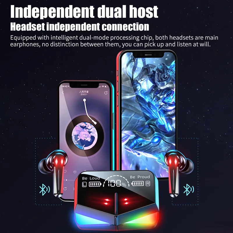 

Bluetooth 5.1 wireless headset with microphone CVC8.0 noise reduction HIFI sound quality ACC audio decoding